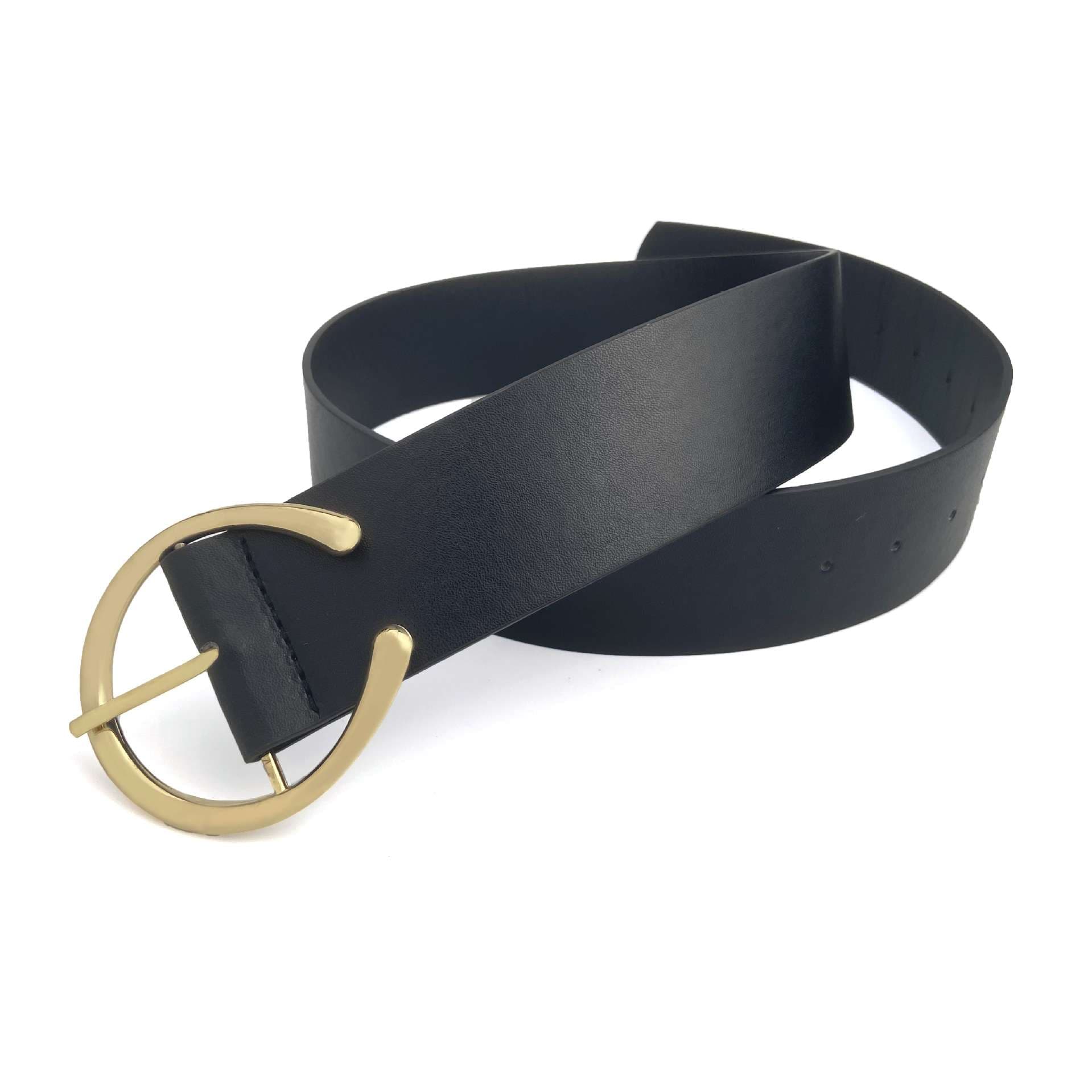 ベルト レディース レザーベルト 丸みを帯びた楕円バックルベルト