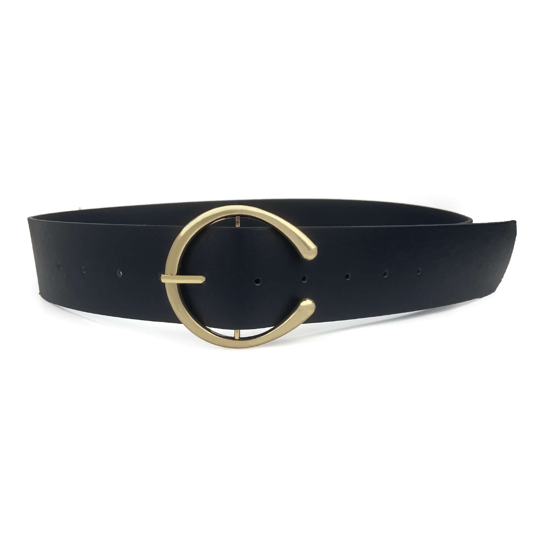 ベルト レディース レザーベルト 丸みを帯びた楕円バックルベルト