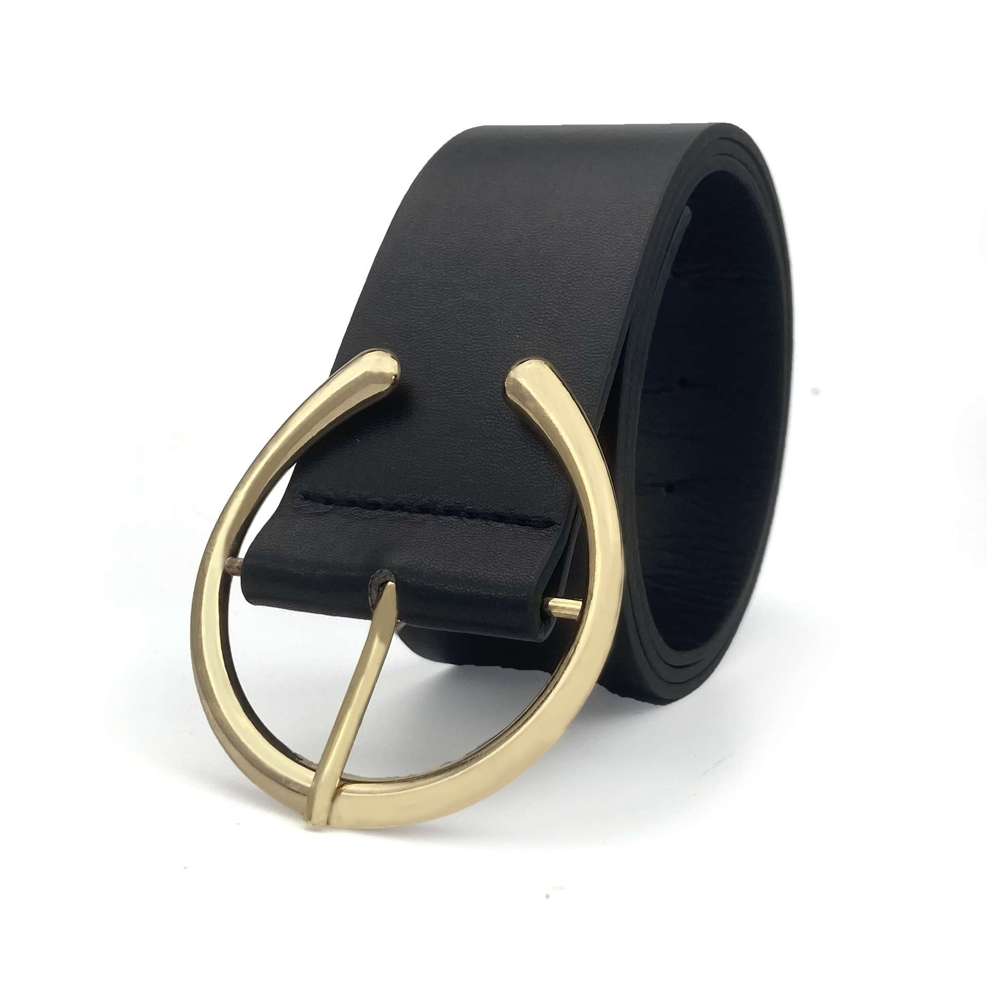 ベルト レディース レザーベルト 丸みを帯びた楕円バックルベルト