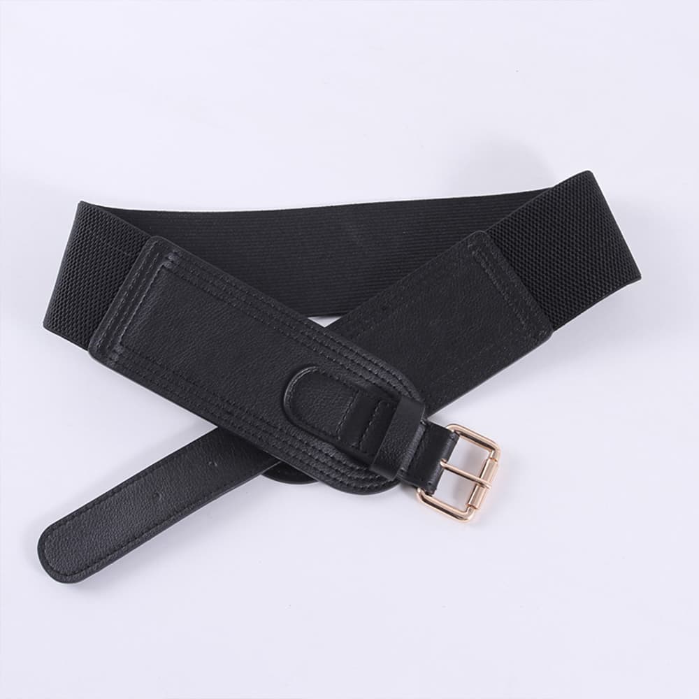 ベルト レディース ゴムベルト 幅広ゴムベルト レディース 高級感バックル