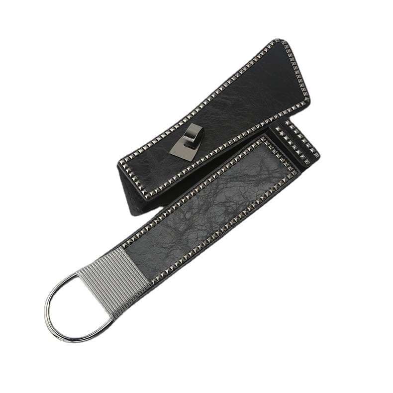ベルト レディース ゴムベルト エッジ装飾入りストレッチベルト