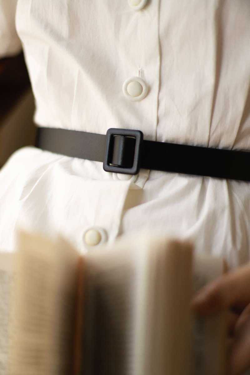 ベルト レディース レザーベルト シンプル細身バックルベルト