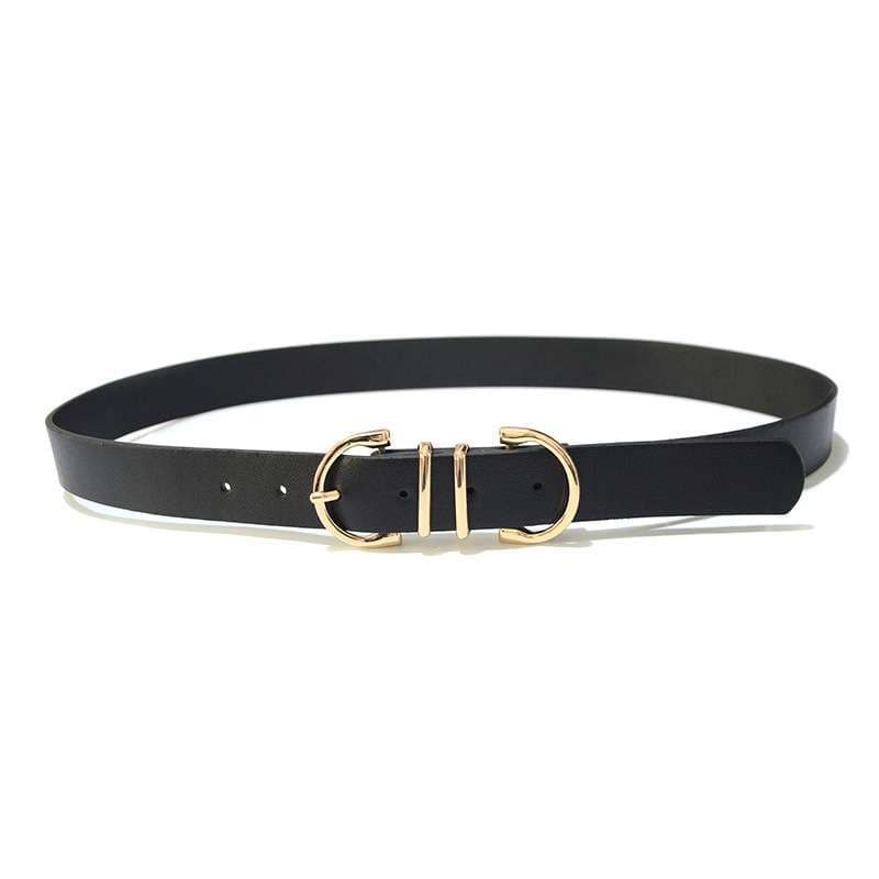 ベルト レディース レザーベルト 馬蹄型バックル付きレザーベルト