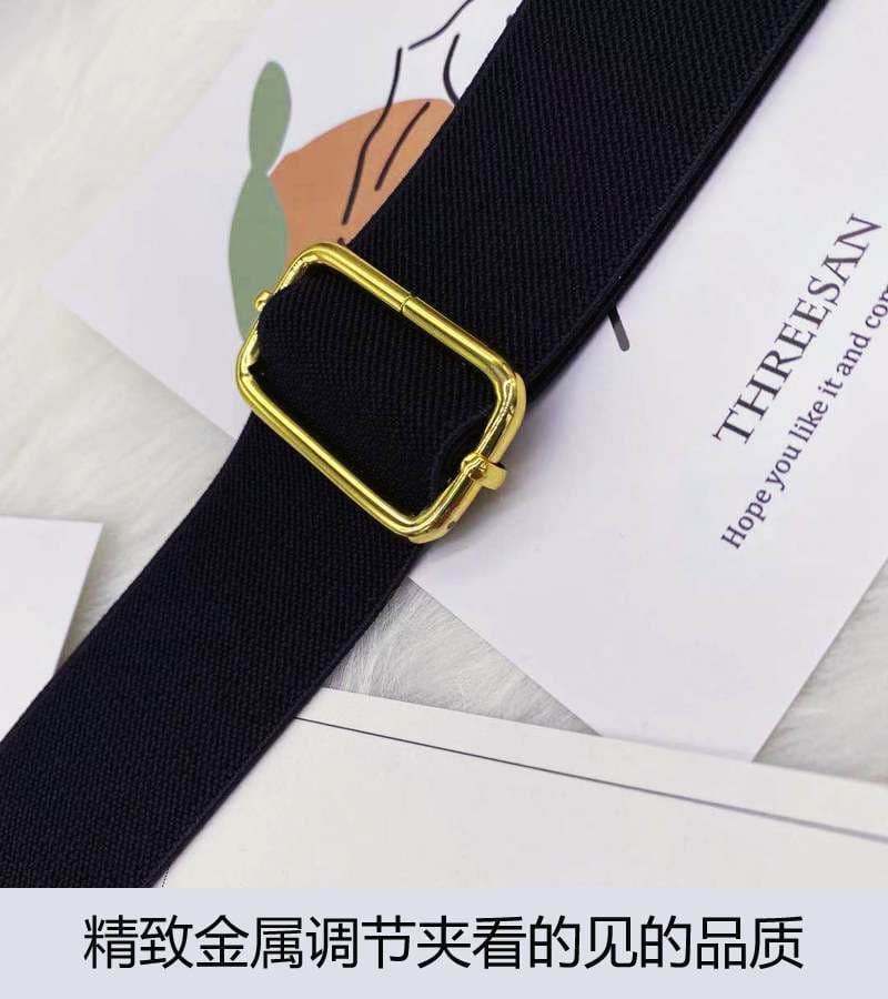 ベルト レディース ゴムベルト 上品なゴールドバックル付き伸縮ベルト