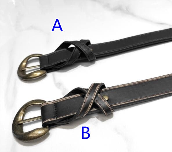 レディース ベルト レディース 合皮レザーベルト ヴィンテージ風バックル