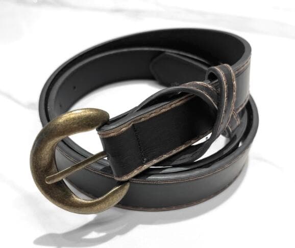 レディース ベルト レディース 合皮レザーベルト ヴィンテージ風バックル