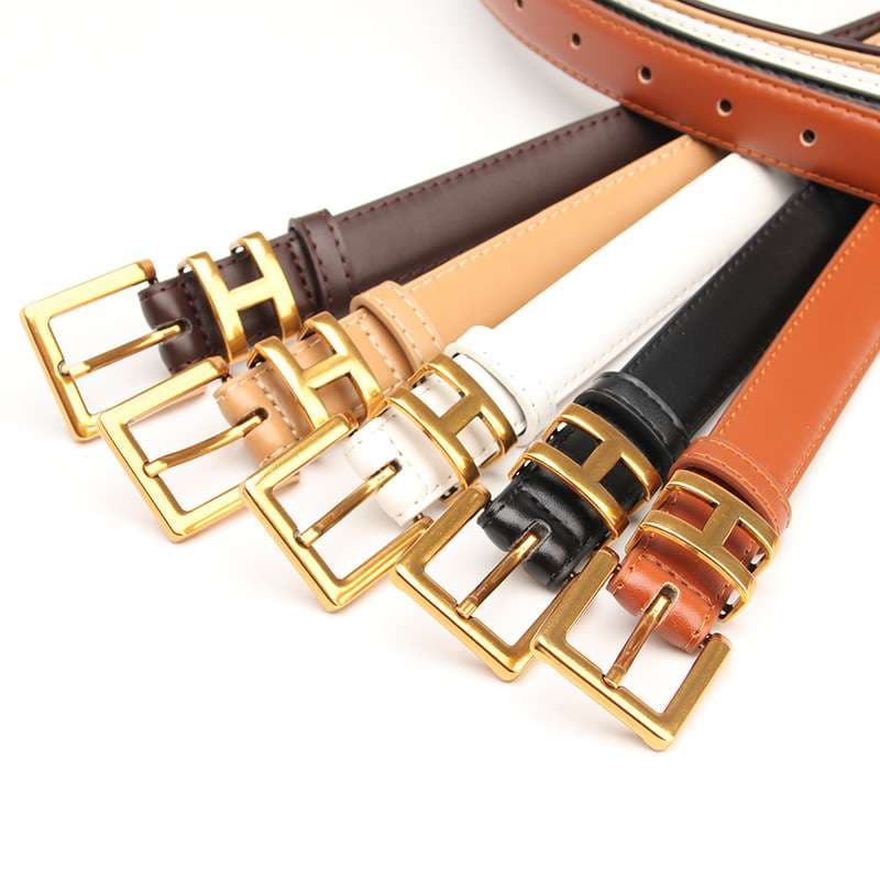 ベルト レディース レザーベルト 高級感溢れる馬具風金具付きベルト