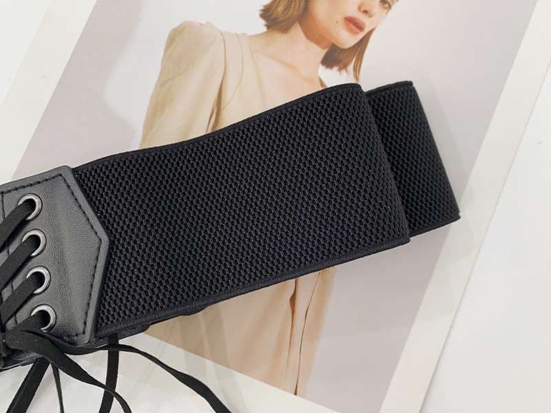 ベルト レディース ゴムベルト コルセット風 伸縮ベルト