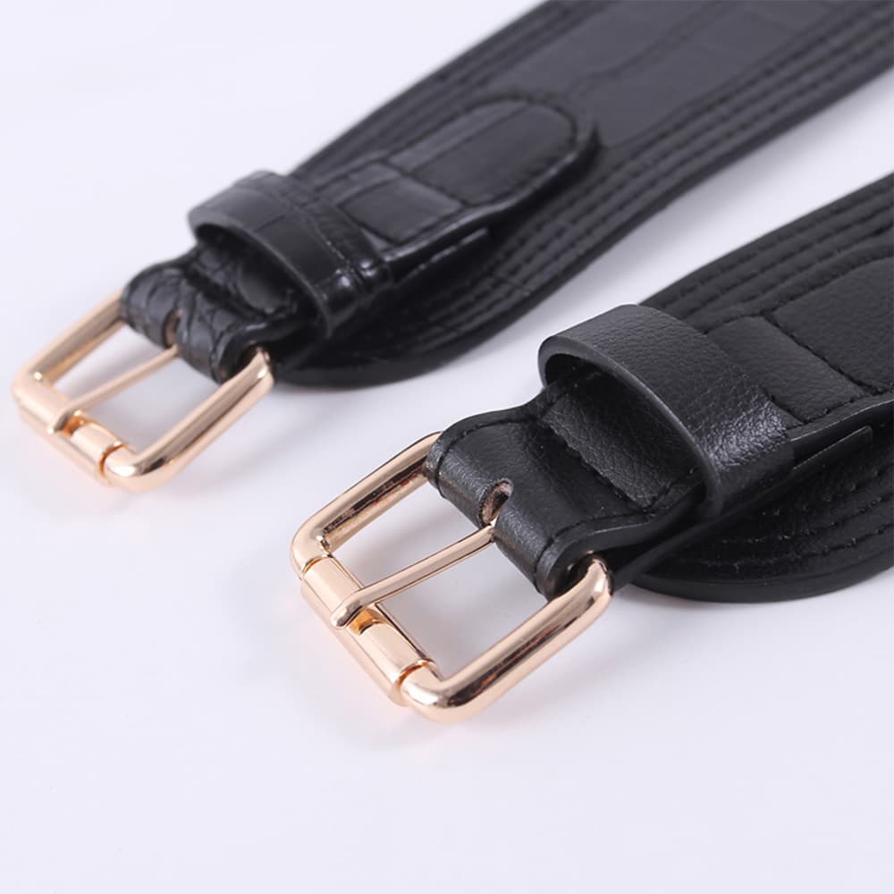 ベルト レディース ゴムベルト 幅広ゴムベルト レディース 高級感バックル