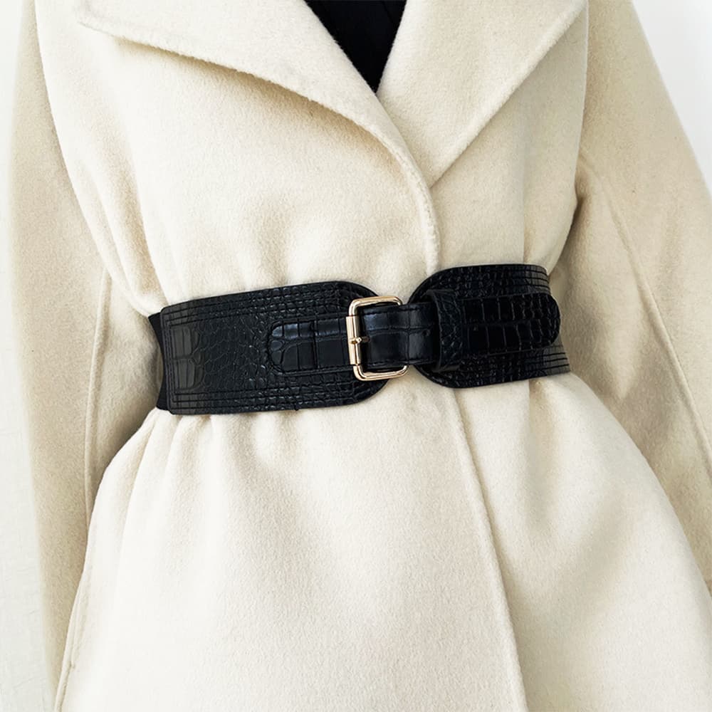 ベルト レディース ゴムベルト 幅広ゴムベルト レディース 高級感バックル