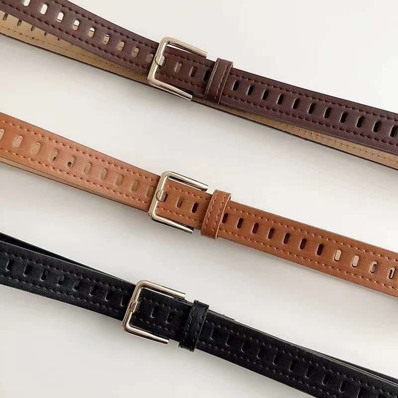 ベルト レディース レザーベルト パンチングデザインレザーベルト