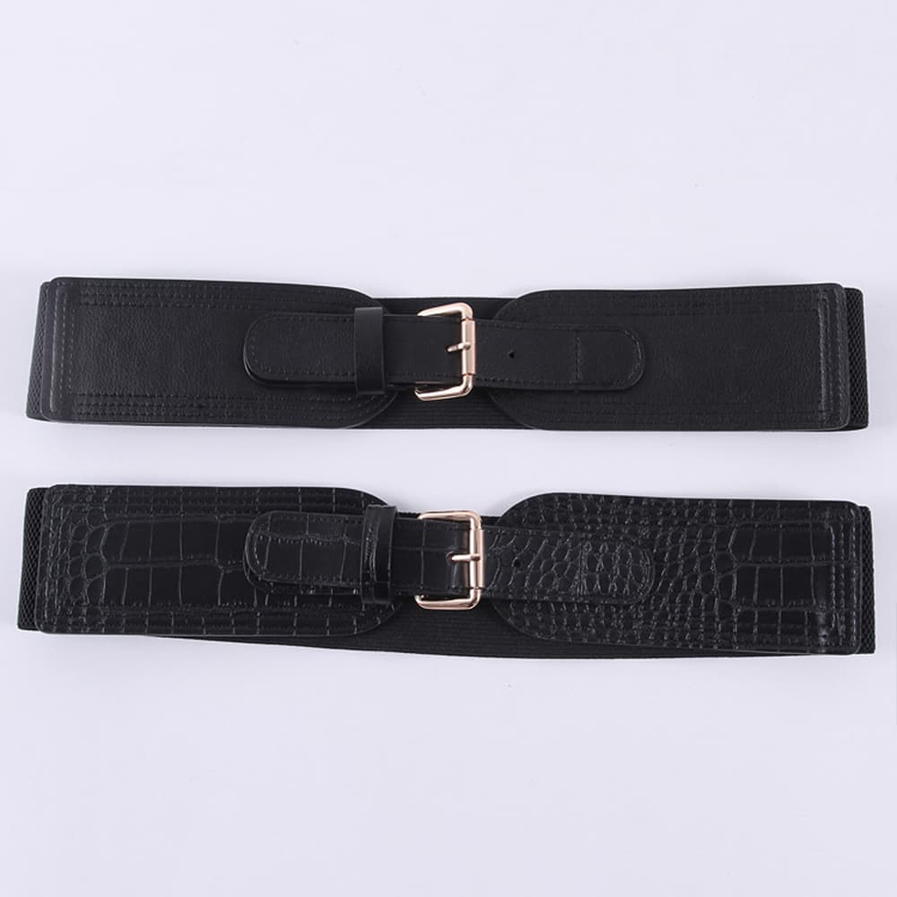 ベルト レディース ゴムベルト 幅広ゴムベルト レディース 高級感バックル