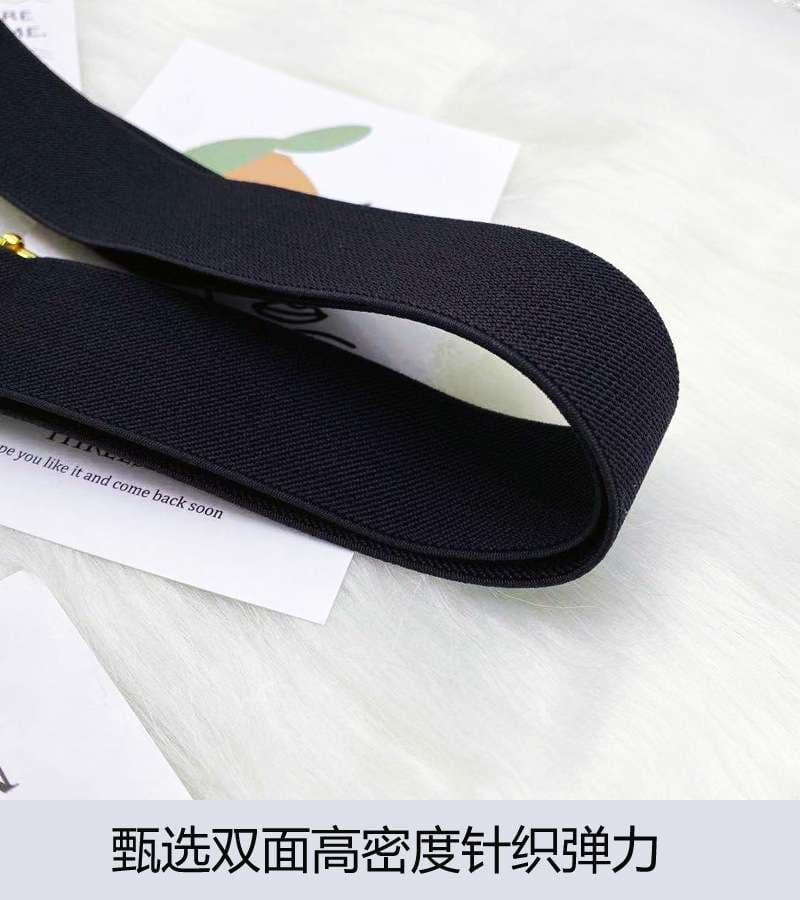 ベルト レディース ゴムベルト 上品なゴールドバックル付き伸縮ベルト