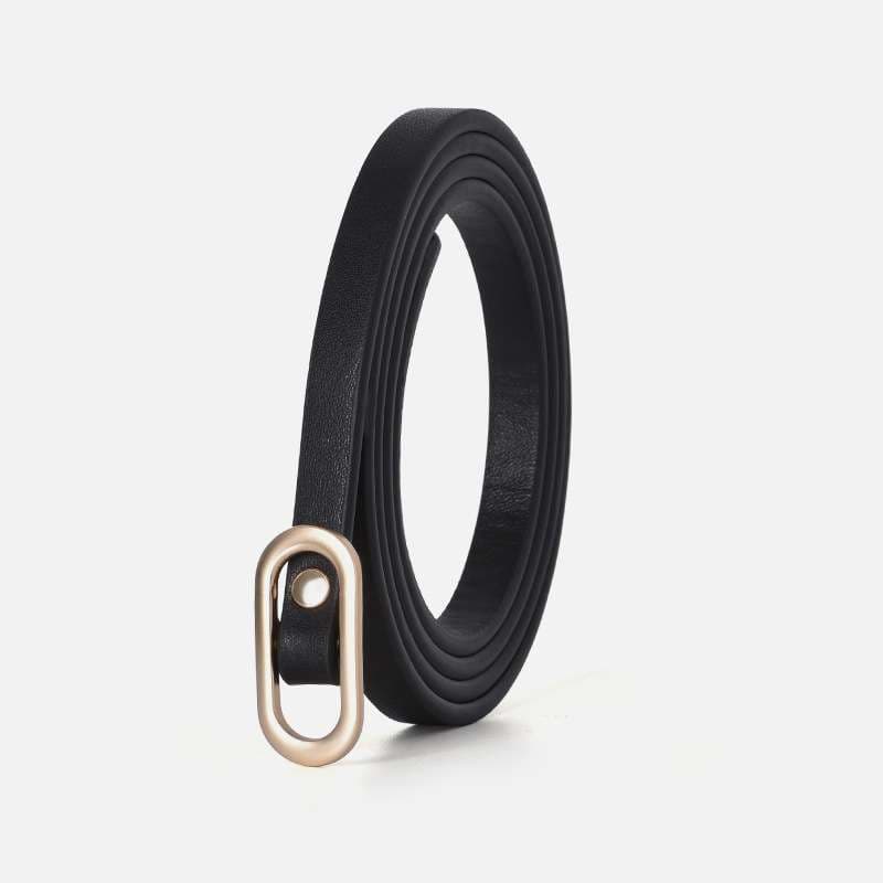 ベルト レディース レザーベルト シンプル上品 細身レザーベルト