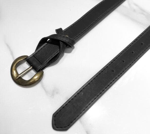 レディース ベルト レディース 合皮レザーベルト ヴィンテージ風バックル