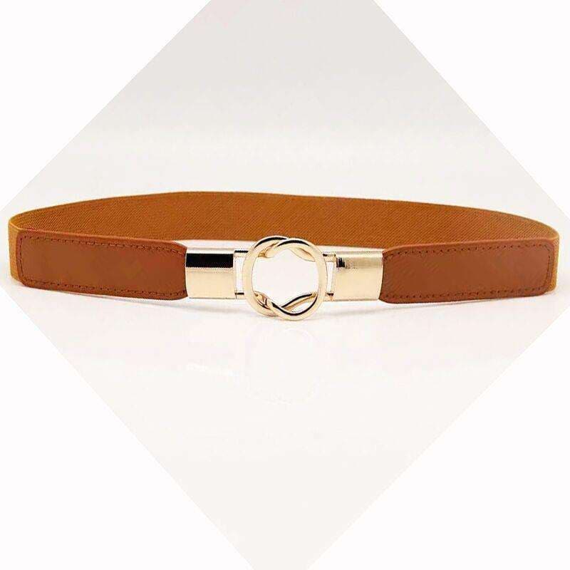 ベルト レディース ゴムベルト 金具付き伸縮ウエストベルト