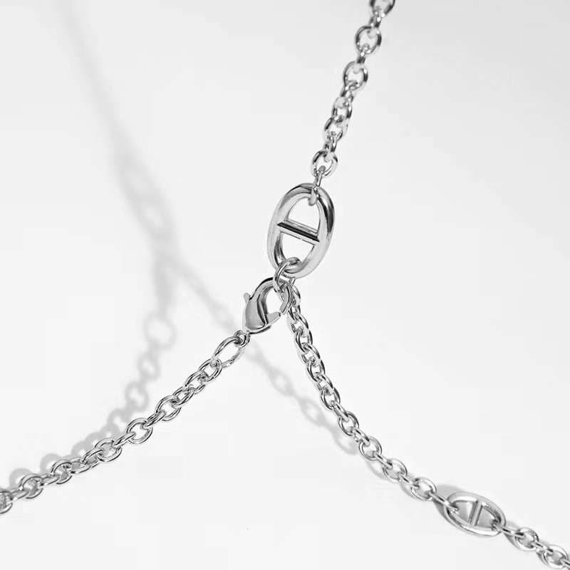 ベルト レディース チェーンベルト 洗練シルバーチェーンウエストアクセント