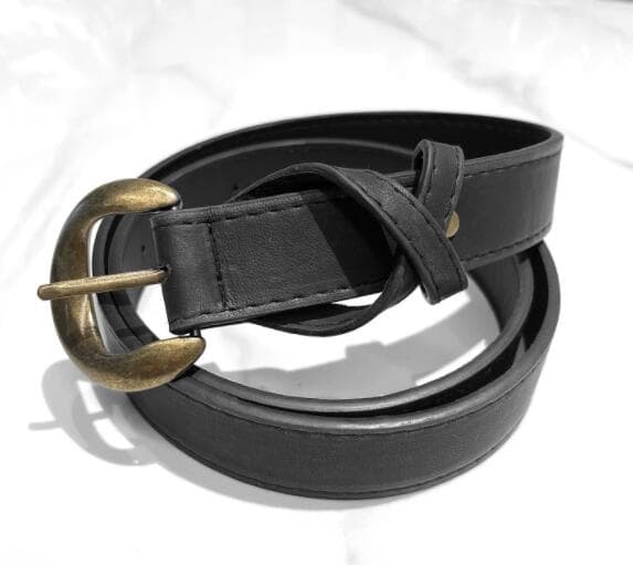 レディース ベルト レディース 合皮レザーベルト ヴィンテージ風バックル