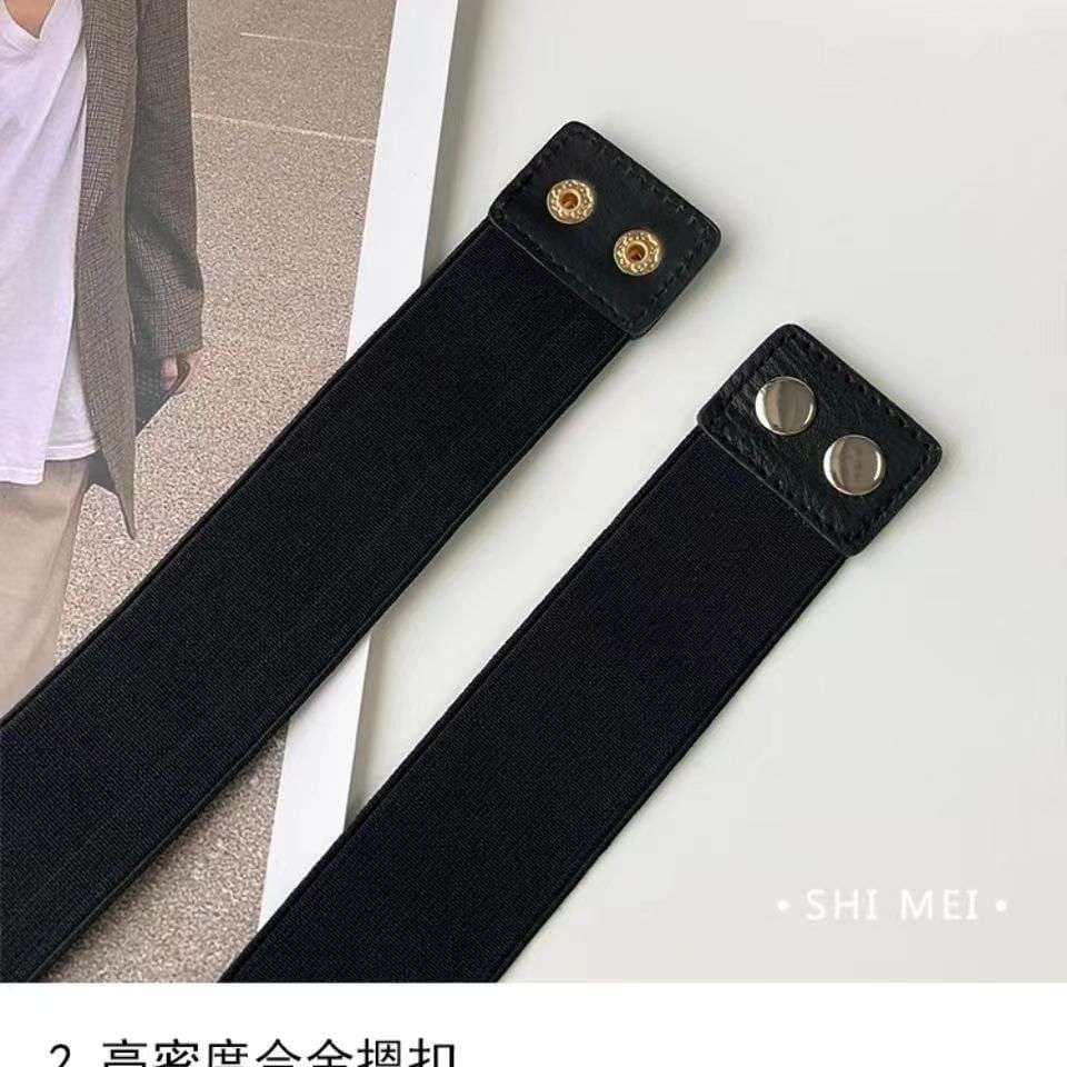 ベルト レディース ゴムベルト 大ぶり金具付きゴムベルト