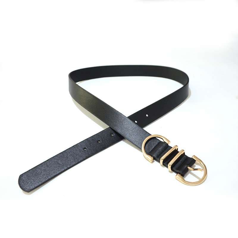 ベルト レディース レザーベルト 馬蹄型バックル付きレザーベルト