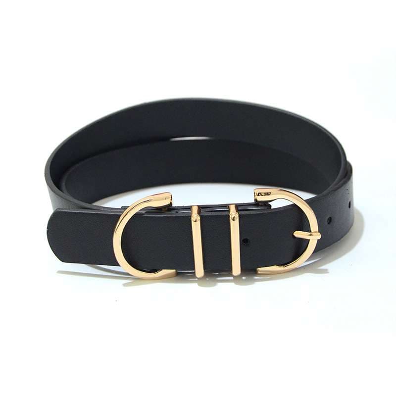 ベルト レディース レザーベルト 馬蹄型バックル付きレザーベルト