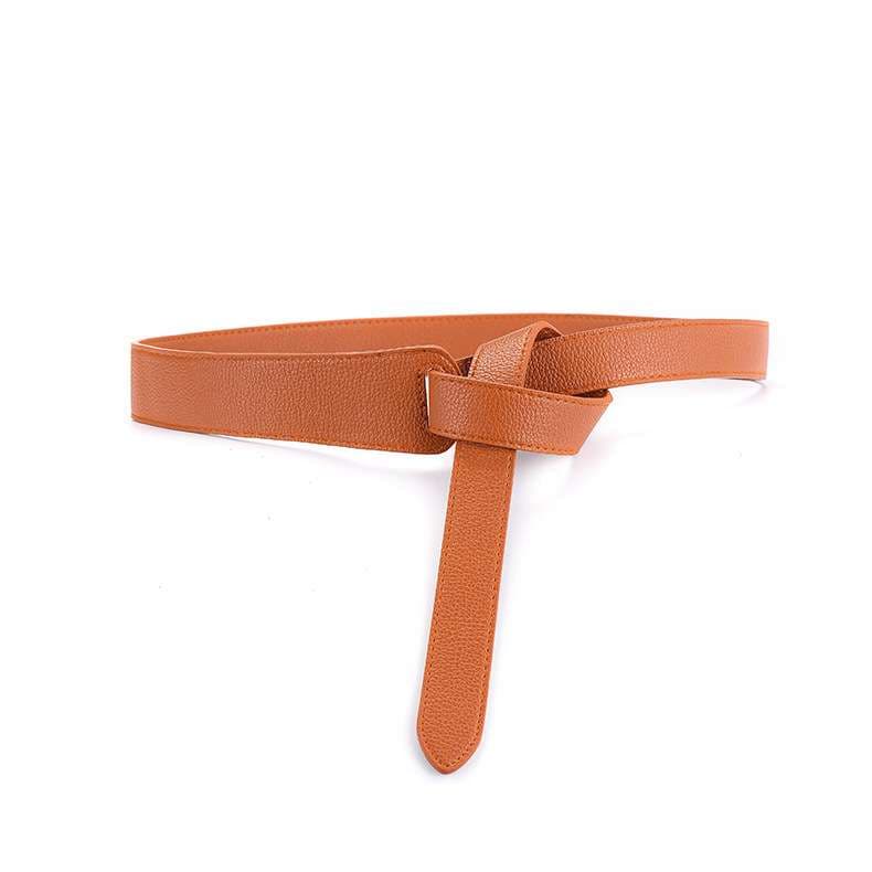 ベルト レディース レザーベルト シンプルなノットデザイン細身ベルト