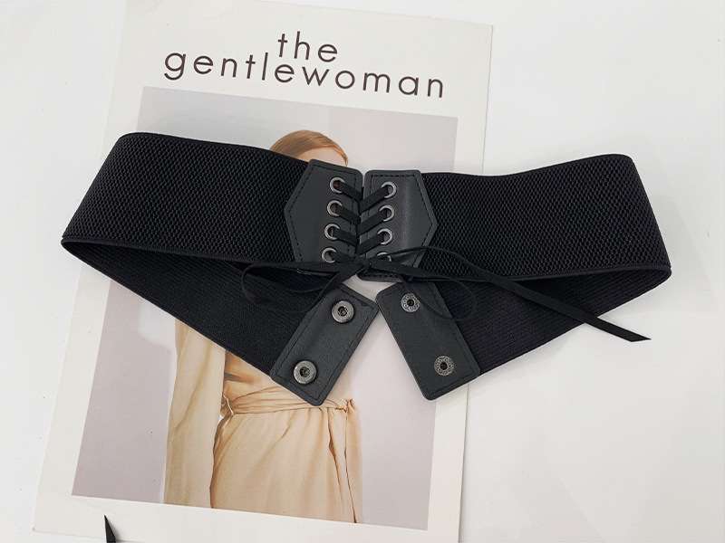 ベルト レディース ゴムベルト コルセット風 伸縮ベルト