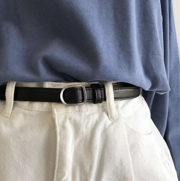 ベルト レディース レザーベルト シンプル細ベルト