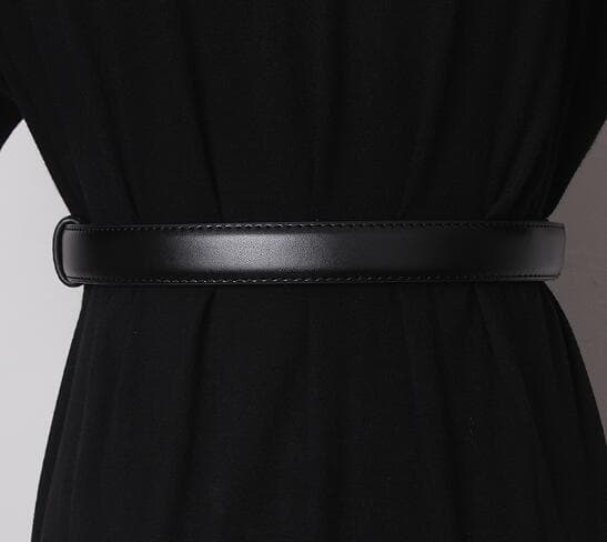 レディース ベルト 女性用レザーベルト 金具リング付き合成皮革